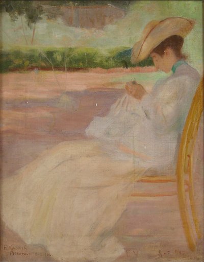 Woman in a Park, Petropolis by Eliseu Visconti